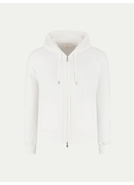 Aurélien Sweatvest met opgestikte zakken - voorkant 5 white-110 / wit