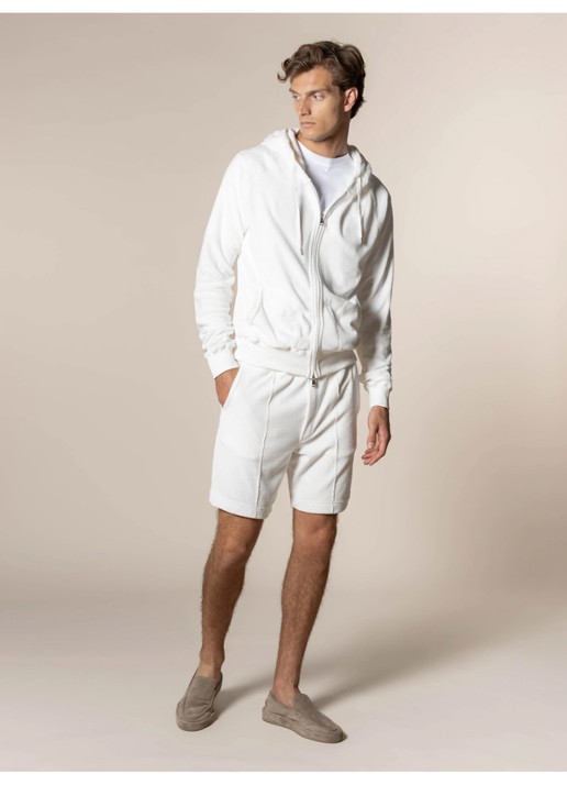 Aurélien Sweatvest met opgestikte zakken - voorkant 6 white-110 / wit