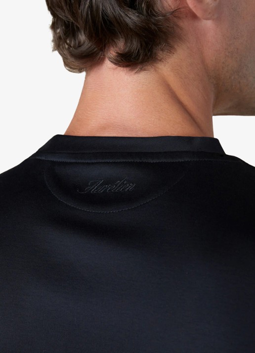 Aurélien T-shirt met ronde hals - detail 3 black-1