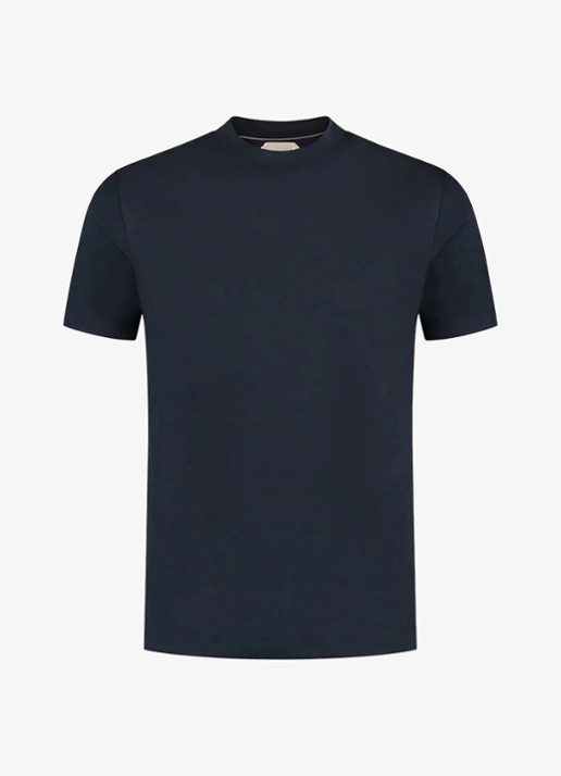 Aurélien T-shirt met ronde hals - voorkant navy-410