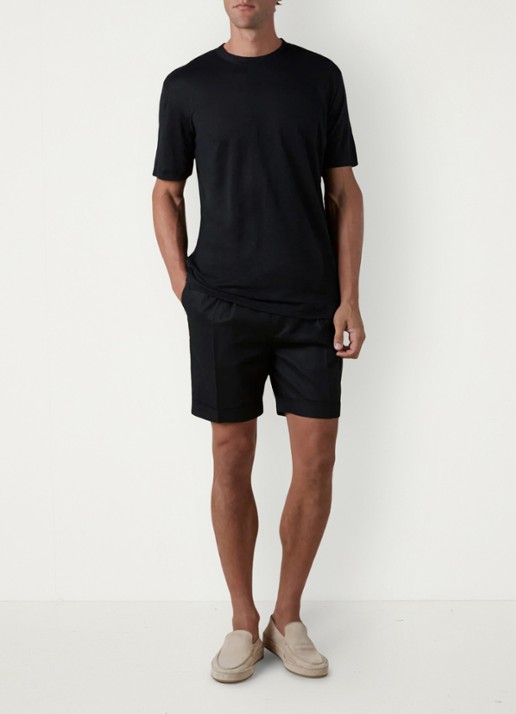 Aurélien T-shirt van linnen - voorkant 2 black-1