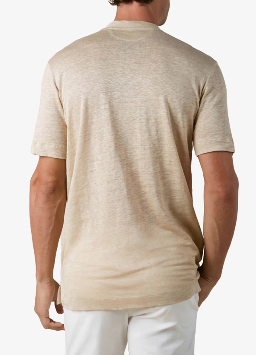Aurélien T-shirt van linnen - achterkant beige
