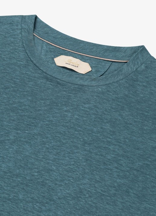 Aurélien T-shirt van linnen - detail 4 sea green-301