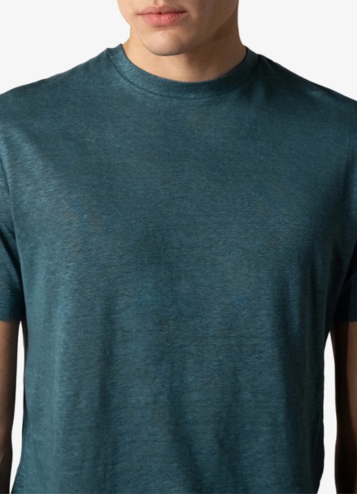 Aurélien T-shirt van linnen - detail 5 sea green-301
