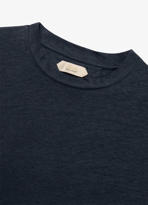 Aurélien T-shirt van linnen - detail 2 navy-410