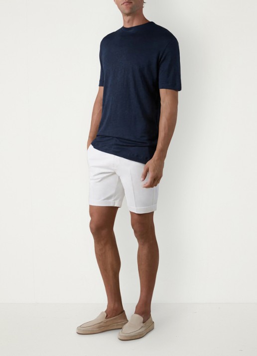 Aurélien T-shirt van linnen - voorkant 4 navy-410