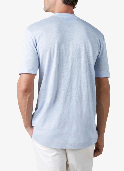 Aurélien T-shirt van linnen - achterkant lichtblauw