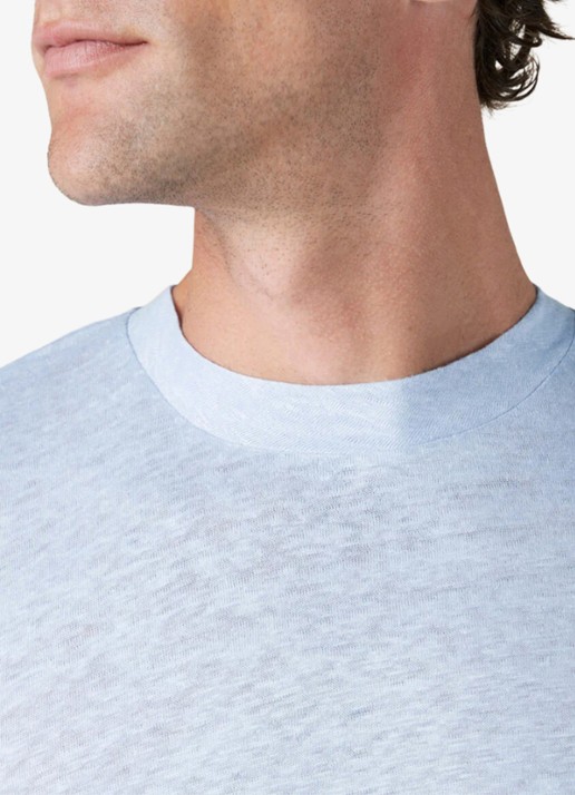 Aurélien T-shirt van linnen - detail 4 lichtblauw