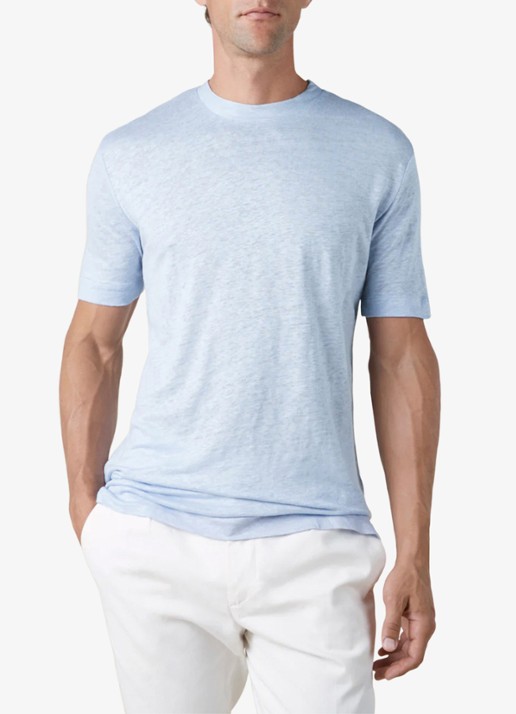 Aurélien T-shirt van linnen - detail 4 light blue-450