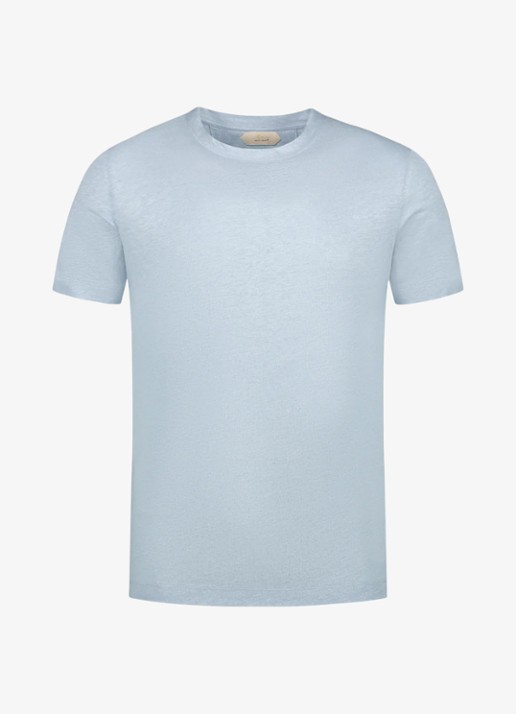 Aurélien T-shirt van linnen - voorkant 6 lichtblauw