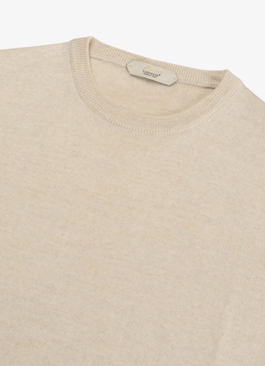 Aurélien T-shirt van merino wol - detail 2 light beige-271