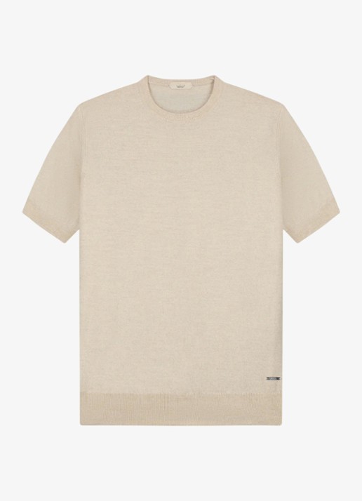 Aurélien T-shirt van merino wol - voorkant 5 light beige-271