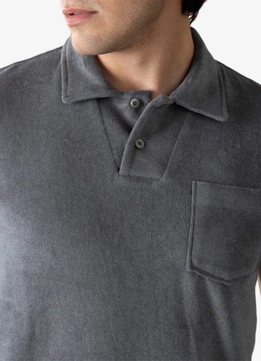 Aurélien Terry regular fit polo van badstof - detail 7 dark grey-21