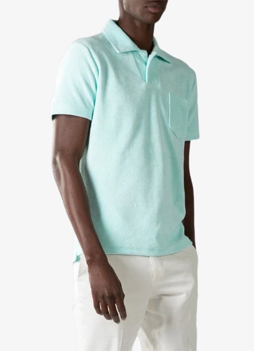 Aurélien Terry regular fit polo van badstof - detail 4 mint-346