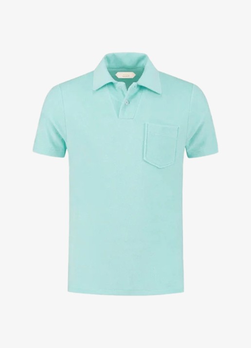 Aurélien Terry regular fit polo van badstof - voorkant mint-346