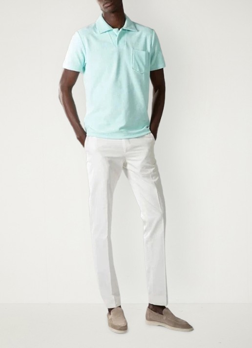 Aurélien Terry regular fit polo van badstof - voorkant 2 mint-346