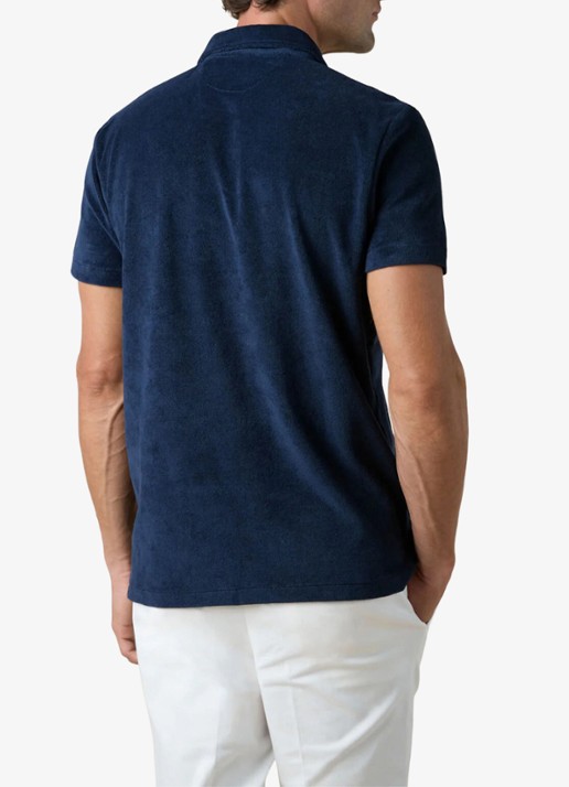 Aurélien Terry regular fit polo van badstof - achterkant 3 navy-410