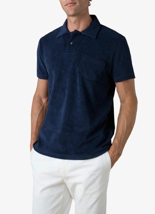Aurélien Terry regular fit polo van badstof