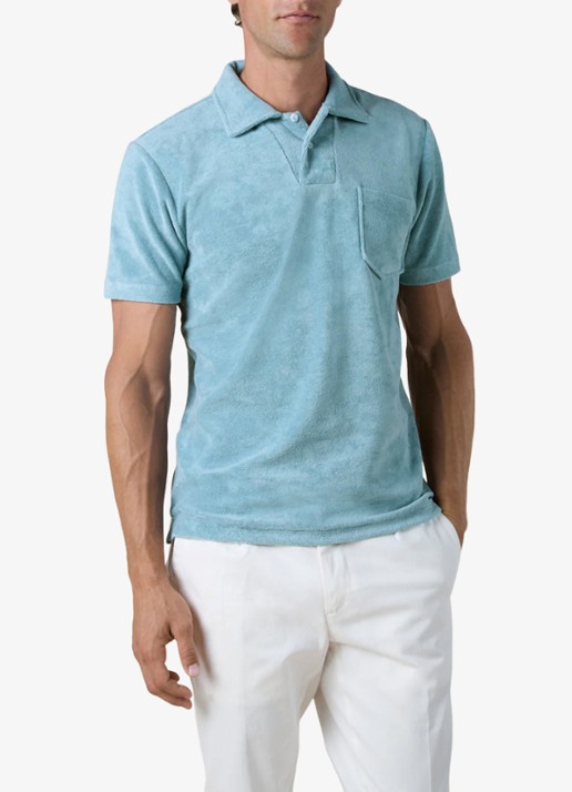 Aurélien Terry regular fit polo van badstof