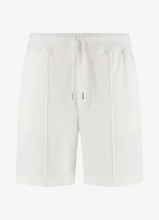 Aurélien Terry straight fit korte broek van badstof - voorkant 4 petrol-460 / blauw