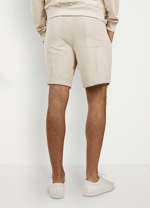 Aurélien Terry straight fit korte broek van badstof - achterkant 3 shell-101