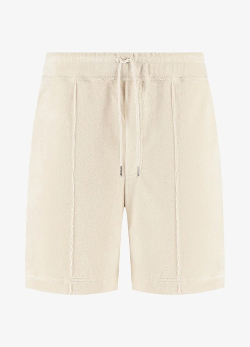 Aurélien Terry straight fit korte broek van badstof - voorkant 3 petrol-460 / blauw