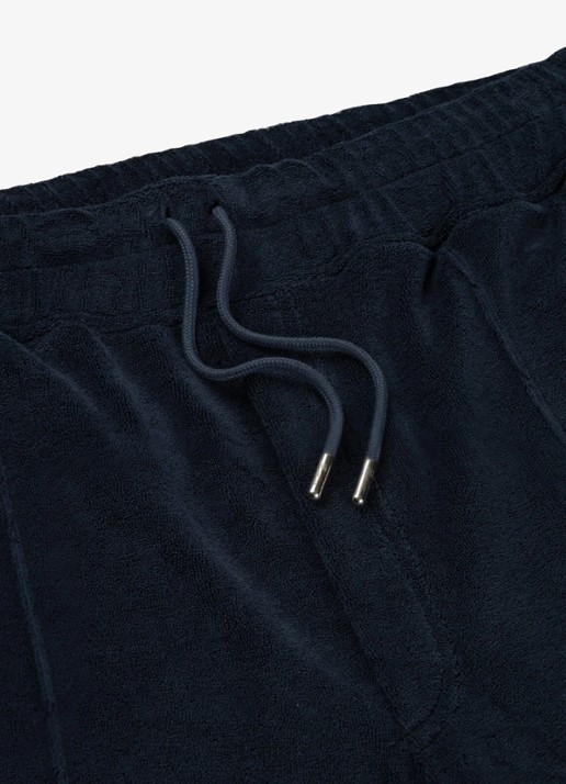 Aurélien Terry straight fit korte broek van badstof - detail 3 dark beige-251 / beige