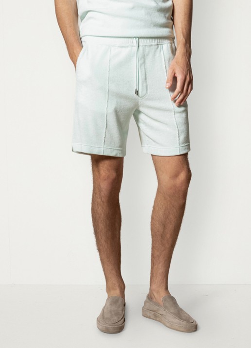 Aurélien Terry straight fit korte broek van badstof