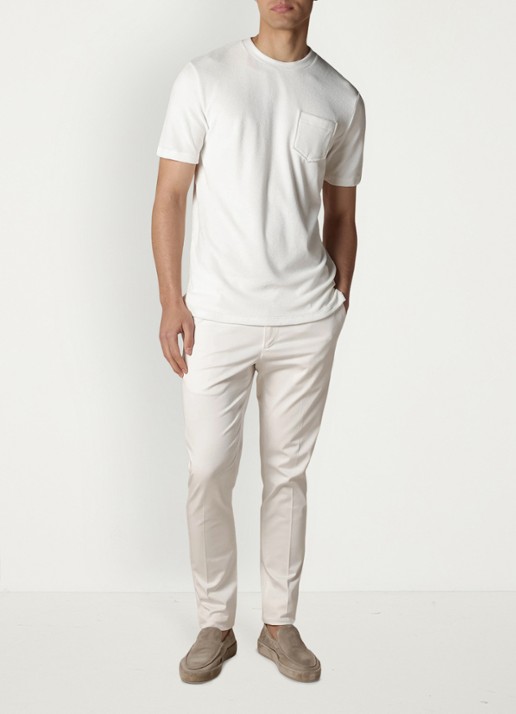 Aurélien Terry Towelling T-Shirt - voorkant 2 petrol-460 / blauw