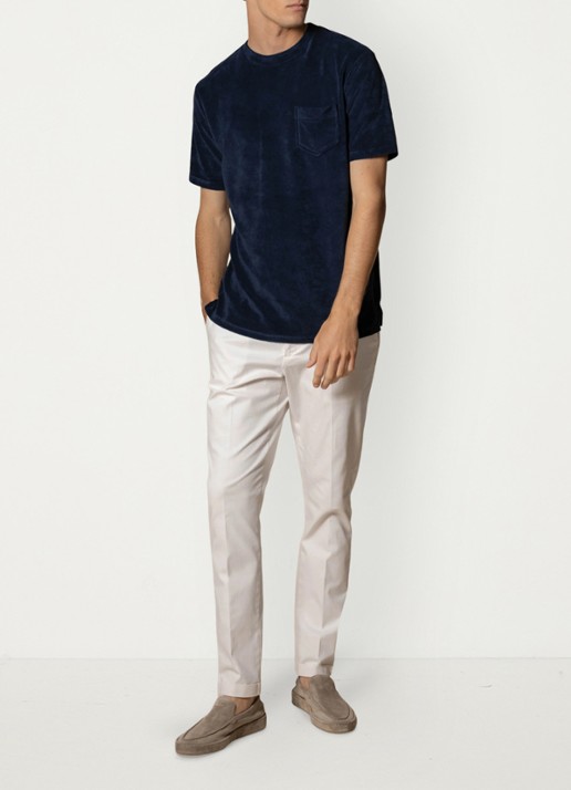Aurélien Terry Towelling T-Shirt - voorkant 6 dark beige-251 / beige