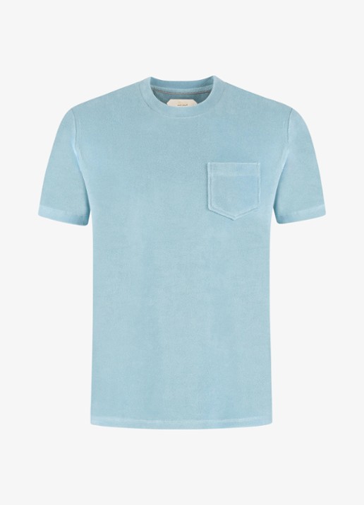 Aurélien Terry Towelling T-Shirt - voorkant 4 blue turquoise-441
