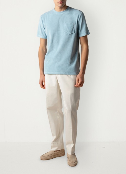 Aurélien Terry Towelling T-Shirt - voorkant 5 blue turquoise-441