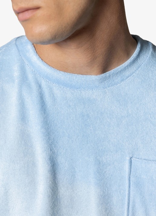 Aurélien Terry Towelling T-Shirt - detail 2 light blue-450