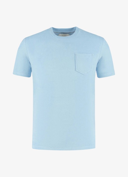 Aurélien Terry Towelling T-Shirt - voorkant 4 light blue-450