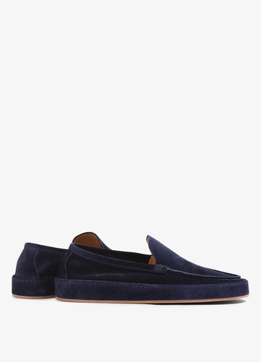 Aurélien Voyager loafer van suède - achterkant 6 dark navy-411 / blauw