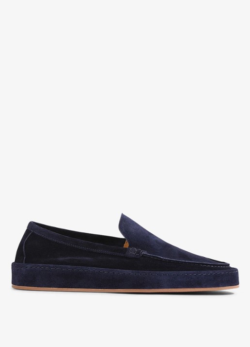 Aurélien Voyager loafer van suède - voorkant 4 dark navy-411 / blauw