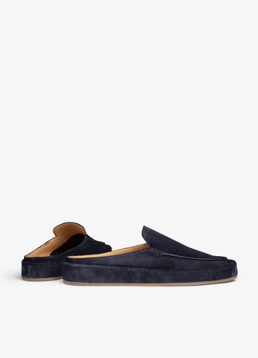 Aurélien Voyager loafer van suède - achterkant 4 navy-410 / blauw