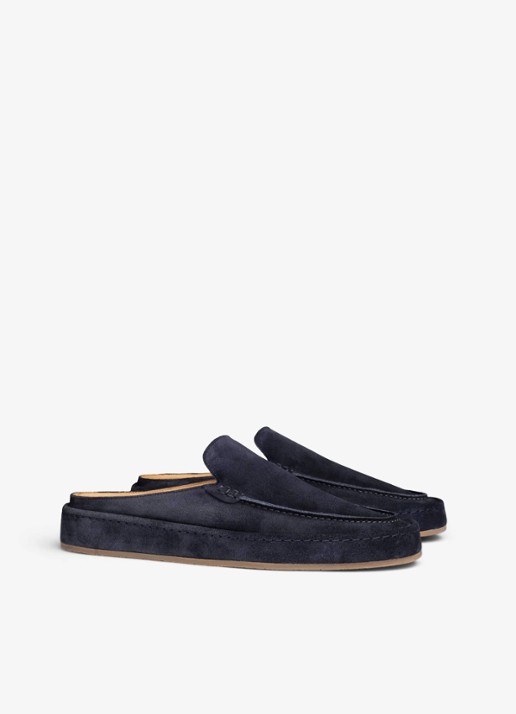 Aurélien Voyager loafer van suède - detail navy-410 / blauw