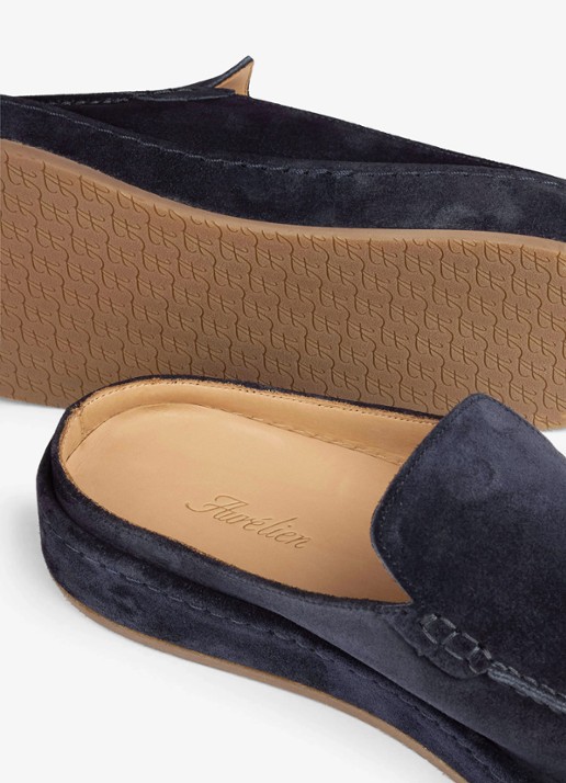 Aurélien Voyager loafer van suède - detail 2 navy-410 / blauw