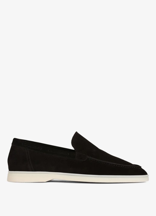 Aurélien Yacht loafer van suède - voorkant 4 black-1 / zwart
