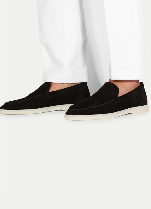 Aurélien Yacht loafer van suède - voorkant 5 black-1 / zwart