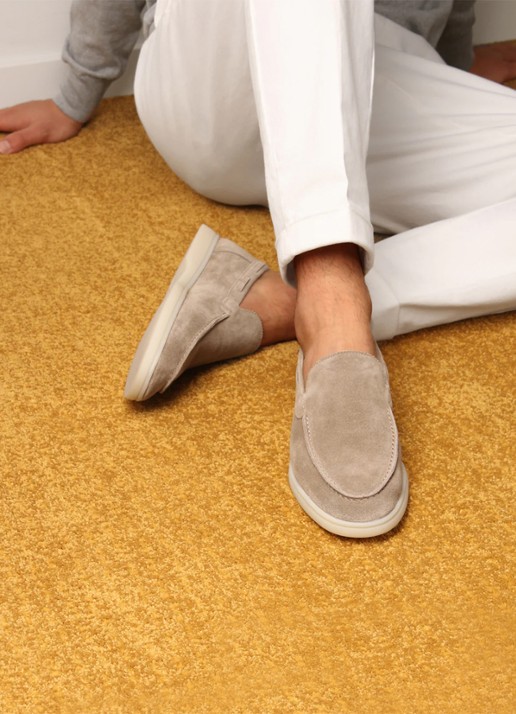 Aurélien Yacht loafer van suède - detail 6 light grey-50 / grijs