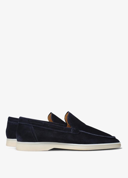Aurélien Yacht loafer van suède - achterkant 6 navy-410 / blauw