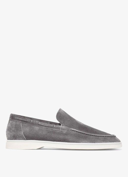 Aurélien Yacht loafer van suède - voorkant 4 grey-60 / grijs