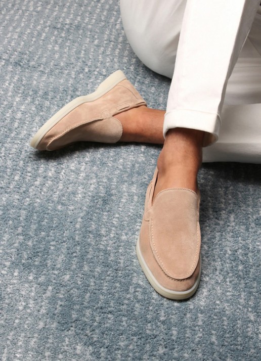 Aurélien Yacht loafer van suède - voorkant 7 beige-260 / beige