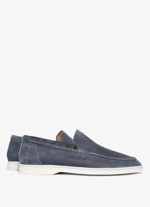 Aurélien Yacht loafer van suède - achterkant 3 steel blue-400 / blauw