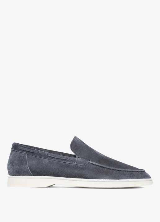 Aurélien Yacht loafer van suède - voorkant steel blue-400 / blauw