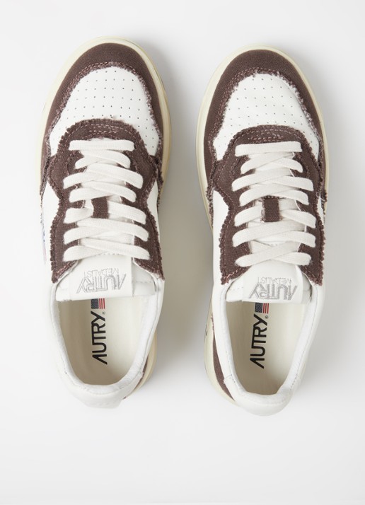 Autry Medalist Low Canvas sneaker van leer - detail 3 donkerbruin