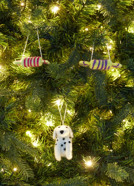 Aveva Dalmatiër kersthanger 9 cm  - voorkant 2 wit