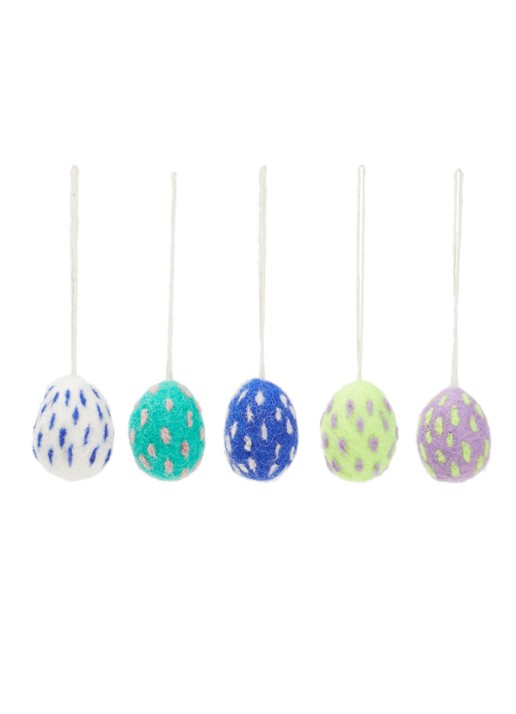 Aveva Eggs stip little hangings decoratie set van 5